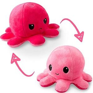 TeeTurtle Reversible Octopus Plushie Light And Dark Pink